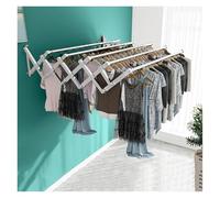 Pobbycrafm Drying Rack Laundry Clothes Airer Indoor Folding Cloth Drying Rack Washing Rack For Clothes Foldable Retractable Clothes Horse For Wall Mounting 5 poles 120 cm