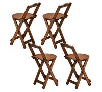 Pobbycrafm Folding Bar Stool, Bamboo Counter Bar Stools with Backs Footrest Foldable Portable Restaurant Seat for Patio Backyard Balcony Club, No Assembly Wood colour S 45cm 4pcs