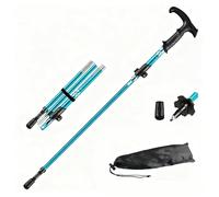 Pobbycrafm Hiking Poles Folding Walking Poles Hiking Sticks Adjustable Walking Sticks Extendable Poles Walking Sticks For Hiking Blue T handle Short 110cm