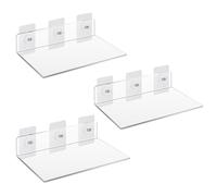 Pobbycrafm White Floating Shelves Acrylic Shelves Wall Mounted Shelves Bathroom Shelf Bedroom Shelves For Walls Kitchen Shelves Wall Mounted 3pcs 15 * 40cm