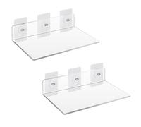 Pobbycrafm White Floating Shelves Acrylic Shelves Wall Mounted Shelves Bathroom Shelf Bedroom Shelves For Walls Kitchen Shelves Wall Mounted 2pcs 15 * 40cm
