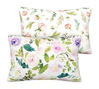 Pobi Baby 13x18 Cotton Pillowcase - 2 Pack Premium Toddler Pillowcase - Ultra Soft Jersey Knit - Crib Pillow, Kids Pillow, Travel Pillow Case Cover (Allure)