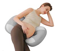 pobopobo Pregnancy Pillow for Sleeping,Ice Silk&Breathable Maternity Pillow Support for Pregnant Women, Pregnancy Pillows with Laundry Bag, Maternity Pillows for Summer&Hot Night(CoolingGrey)