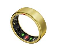 POBOVi Ring OnePlus - Ultra-Thin Titanium Smart Ring - 7 Days Battery Life - Fitness/SPO₂/Stress/HR/Sleep Skin Temperature Tracker - No App Fee - iOS&Android Compatible (Gold,Size 12)