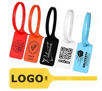 Pobsuier 100Pcs Custom Logo Tag Zip Ties Off Plastic Security White Clothes Shoe Brand Hanging Label Tags 300mm/11.8"