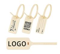 Pobsuier 100Pcs Custom Logo Tag Zip Ties Off Plastic Security White Clothes Shoe Brand Hanging Label Tags 300mm/11.8"