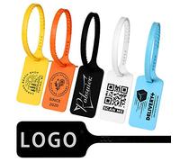 Pobsuier 100Pcs Custom Logo Tag Zip Ties Off Plastic Security White Clothes Shoe Brand Hanging Label Tags 300mm/11.8"