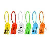 Pobsuier 100Pcs Custom Tearable Security Tag DIY Retail Plastic Product Hang Label Tags Zip Ties Fasteners 230mm/9.1"