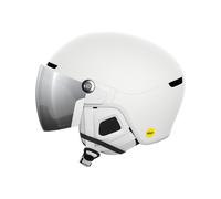 POC - Ski helmet with integrated visor/peak - Obex Visor Hydrogen White/Clarity Universal/Partly Sunny/Silver for Men - Size 59-62 cm White 59-62 cm
