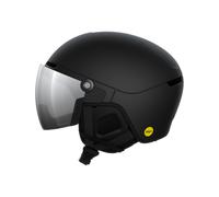 POC - Ski helmet with integrated visor/peak - Obex Visor Uranium Black Matt/Clarity Universal/Partly Sunny/Silver for Men - Size 59-62 cm Black 59-62 cm