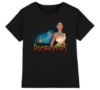 Pocahontas John Smith Canoe Girls T Shirt, Black, 12-13 Years