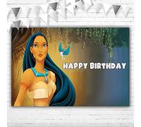 Pocahontas Princess Birthday Supplies 5x3ft Vinyl Princess Pocahontas Backdrop Party Decorations Cake Table Room Wall Decor Banner Photography Background Photo Booth Props Party Favors