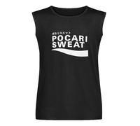 Pocari Sweat Mens Unisex Sleeveless T-Shirt Graphic Print Vests Top Black Tank Tee M