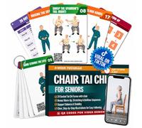 POCAZONE Chair Tai Chi for Seniors Over 60, 46 Exercise Cards & Video Guide