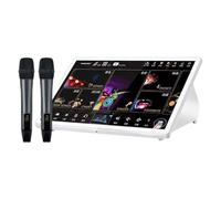 POCDOKYZ 15.6-Inch 5-in-1 Karaoke Machine with WiFi 2.4G/5G & Android 10.0, 4K Karaoke Player, 2TB Hard Disk, DSP Digital Audio Processing, Mobile Phone Song Selection, Chinese Karaoke System,White