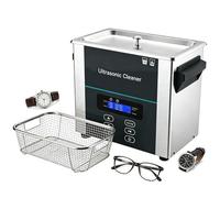 POCDOKYZ 2L/3L Ultrasonic Cleaner 40kHz with Degassing Function, Adjustable Timer 0-60 Min & RT-100°C Heating, Stainless Steel Basket for Metal Parts, Eyeglasses(2L)
