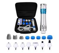 POCDOKYZ Portable Electromagnetic Shock Wave Therapy Machine - 7 Massage Heads for Pain Relief & Muscle Relaxation, Meridian Massage, Deep Tissue Impulse Gun - (200x145x65mm),Natural