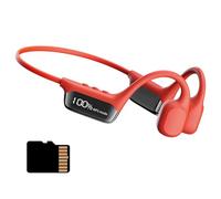 POCDUUA Bone Conduction Sports Headphones - IP68 Waterproof, 8H Battery + LED Display, Magnetic Charging for Underwater Running, Cycling, Hiking,Red