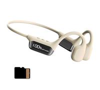 POCDUUA Bone Conduction Sports Headphones - IP68 Waterproof, 8H Battery + LED Display, Magnetic Charging for Underwater Running, Cycling, Hiking,White