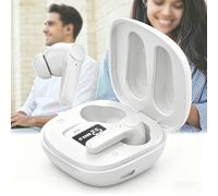 POCDUUA Language Translator Earphones, 144 Languages Translation Earbuds, In-Ear Type, Simultaneous Interpretation + Offline Translation, With Charging Case/Data Cable, For Travel/Business(WHITE)