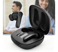 POCDUUA Language Translator Earphones, 144 Languages Translation Earbuds, In-Ear Type, Simultaneous Interpretation + Offline Translation, With Charging Case/Data Cable, For Travel/Business(BLACK)