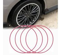 POCDUUA Wheel Rim Protector - 4 Pcs 15-22 Inch Car Wheel Protection Ring, 8mm Wide ABS Material, One-Piece Molding with Strong Adhesive for Vehicles with Flat Rims,17in,Pink