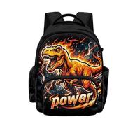 Poceacles 17 Inches Kids Backpack Cute School Bag Stylish Book Bag Back to School Essential Casual Daypack for Elementary Middle School Boys Girls, T-Rex Dinosaur Pattern Power Print