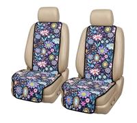 Poceacles 2 Piece Front Car Seat Covers Hippie Flower Lotus Violet Blue