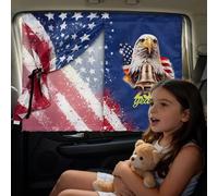 Poceacles 4th of July Car Sun Shades Double Layer Car Side Window Sun Shade Privacy Protection UV Blocker Auto Sunshades for America 250th Anniversary, Eagle USA Flag 250 Years Print