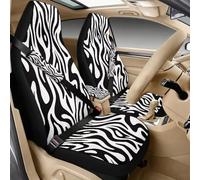 Poceacles 5 Pieces Car Accessories Set with Car Front Seat Covers Seat Strap Covers Center Console Cover Universal Fit for Most Vehicle Sedan SUV Truck, Zebra Print Aminal Print