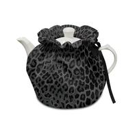 Poceacles Black Leopard Print Tea Pot Cosy Tea Cozy for Teapots Dust Cover Insulated Kettle Cover Breakfast Warmer for Home Kitchen Decorative Accessories