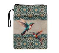 Poceacles Bohemian Mandala Hummingbird Print Book Covers for Paperback Hardcovers Book Sleeve for Book Lovers Book Pouch with Zipper Storage Bag for Teen Adult
