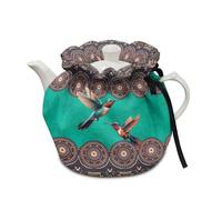 Poceacles Bohemian Mandala Hummingbird Teapot Cosy Tea Cosy for Teapot Dust-Proof Oil-Proof Protective Cover for Coffee Pot Breakfast Warmer Washable Tea Kettle Cover Kitchen Accessories