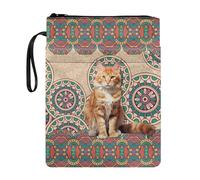 Poceacles Boho Mandala Cat Print Book Sleeve for Book Lovers Book Protector Book Covers for Paperbacks Polyester Durable Book Sleeves, CZ25