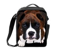 Poceacles Boxer Dog Print Lunch Bag Cooler Bag Portable Lunch Box Bag, Insulated Leakproof Cooler Box for School Work Beach Picnic