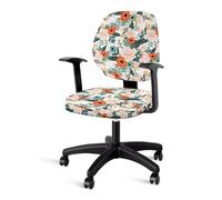 Poceacles Bright Flower Print Computer Office Chair Cover Protective & Stretchable Universal Desk Task Chair Chair Covers Stretch Rotating Chair Slipcover