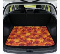 Poceacles Car Trunk Mat All Weather Protection Cargo Liner for Fall Decorations, Scratch-Resistant Auto Accessories for SUV Truck Van, Autumn Maple Leaves Camo Orange