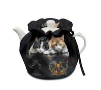 Poceacles Cat Tiger Print Tea Cosy for Teapot, Dust Cover, Keep Warm, Breakfast Pot Protector, Washable Kettle Cover for Coffee Pot, Hotel, Tea Party, Restaurant
