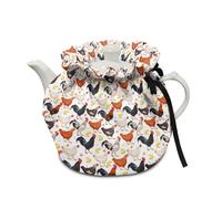 Poceacles Chicken Hens Print Teapot Cozy Breakfast Warmer Tea Pot Dust Cover Insulated Kettle Cover Not Easy to Pilling and Not Easy to Fade Decoration for Kitchen Table Top