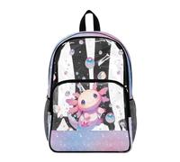 Poceacles Clear Backpacks for Boys Girls Large Capacity Kids Stylish Transparent Bookbag Clear Bags Teens PVC School Backpack School Supplies, Cute Axolotl Bubble Pattern Violet