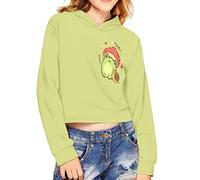 Poceacles Cute Frog Sweatshirt Kawaii Mushroom Hoodie for Teen Girls Crop Tops Size 13-14 Kids Hooded Pullover Long Sleeve Crew Neck Tee Shirts Aesthetic Hoodies Streetwear, Green