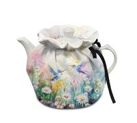 Poceacles Daisy Floral Print Teapot Insulation Cover Kitchen Tea Pot Cosy Decorative Teapot Cover Teakettle Tote Bag Fabric Washable