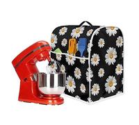 Poceacles Daisy Flowers Pattern Kitchen Mixer Cover, Kitchen Stand Mixer Cover Compatible with 5-8 Quart Kitchen Covers for Stand Mixer with Pockets, L