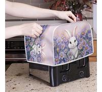 Poceacles Easter Rabbit Toaster Covers 2 Slice Wide Slot Dustproof Fingerprint Protectors and Greasy Protection Anti-sputtering Washable Women Gift, S