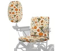 Poceacles Electric Wheelchair Seat Cover for Elderly Disable Professional Mobility Scooter Cover Sun Protection Dustproof Seat Cover for Electric Power Chairs, Hummingbird Pumpkin Fall Leaf Beige