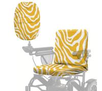 Poceacles Electric Wheelchair Seat Cover Mobility Scooter Seat Cover, Heavy Duty Mobility Scooter Protector Accessories All-Weather Protection from Sun Snow Dust UV, Zebra Print Yellow