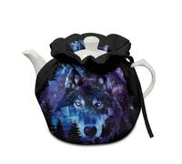 Poceacles Galaxy Forest Wolf Print Tea Cosy | Teapot Warmer Suitable For Small, Medium or Large Teapots Tea Cosy for Teapot Tea Pot Dust Cover Keep Warm Breakfast Pot Protector Cover