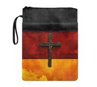 Poceacles German Flag Cross Sleeve for Book Lovers - Patriotic Protector Covers for Paperbacks, Durable and Washable