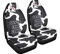Poceacles Got To Love Cows Print Set of 2 Car Seat Covers Front Seats Only High Back Universal Bucket Seat Cover Auto Interior Accessories Driver Seat Cover
