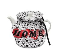 Poceacles Home Heart Print Tea Cosy for Teapot Tea Pot Dust Cover Keep Warm Breakfast Pot Protector Cover Washable Kettle Cover for Coffee Pot for Hotel Tea Party Restaurant